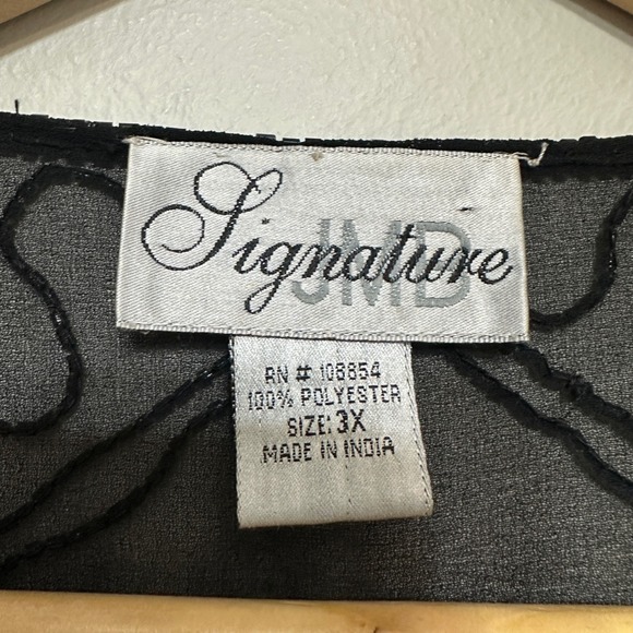 Vintage Sheer Beaded Open Jacket Blouse Womens 3X Plus Size Cocktail Party Chic - Picture 10 of 12